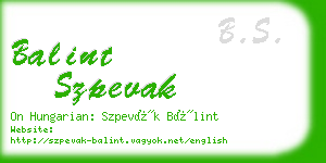 balint szpevak business card